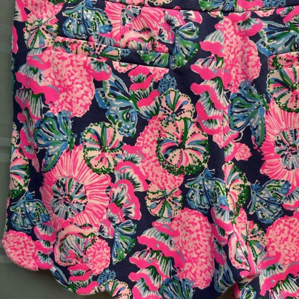 Lilly Pulitzer Pink and Blue Floral High Waist Shorts
